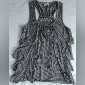 Forever 21 Layered Ruffle Tank Top Gray Size S/P
